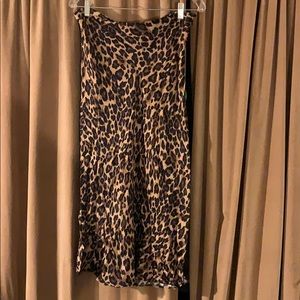 Cheetah midi slip skirt
